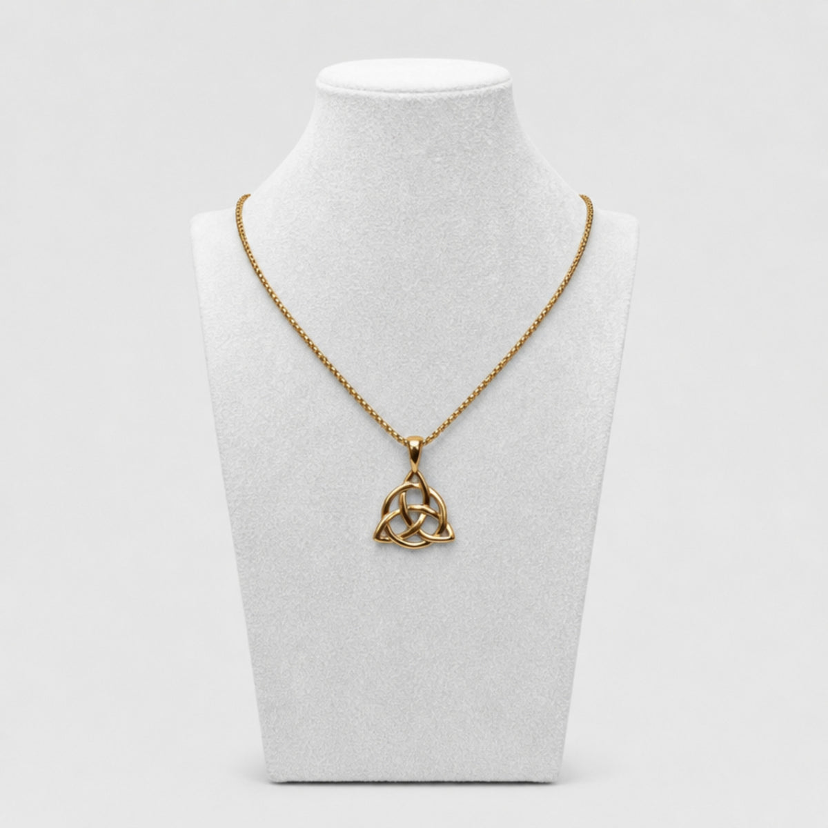 Irish Triquetra Knot Pendant Necklace, Gold