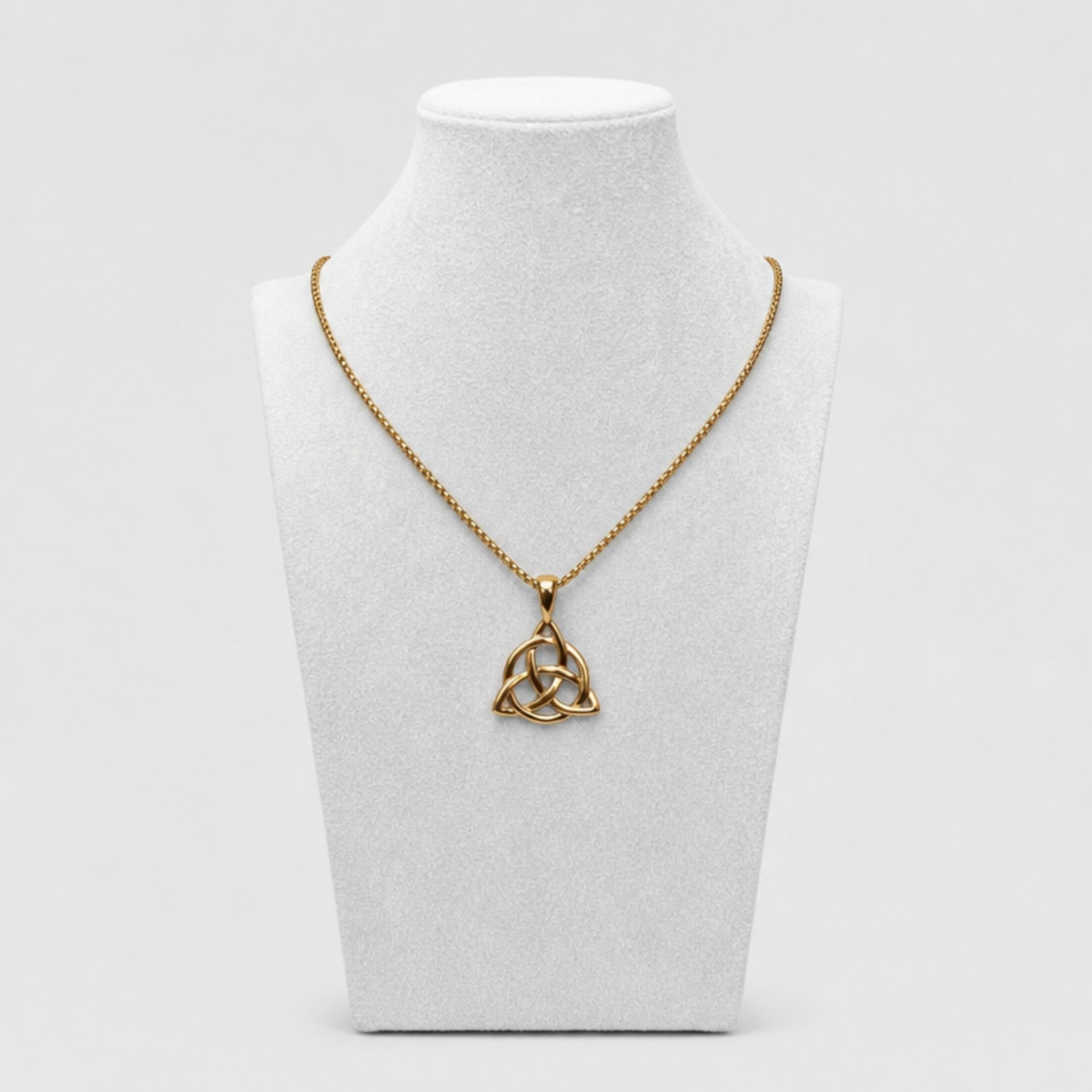 Irish Triquetra Knot Pendant Necklace, Gold