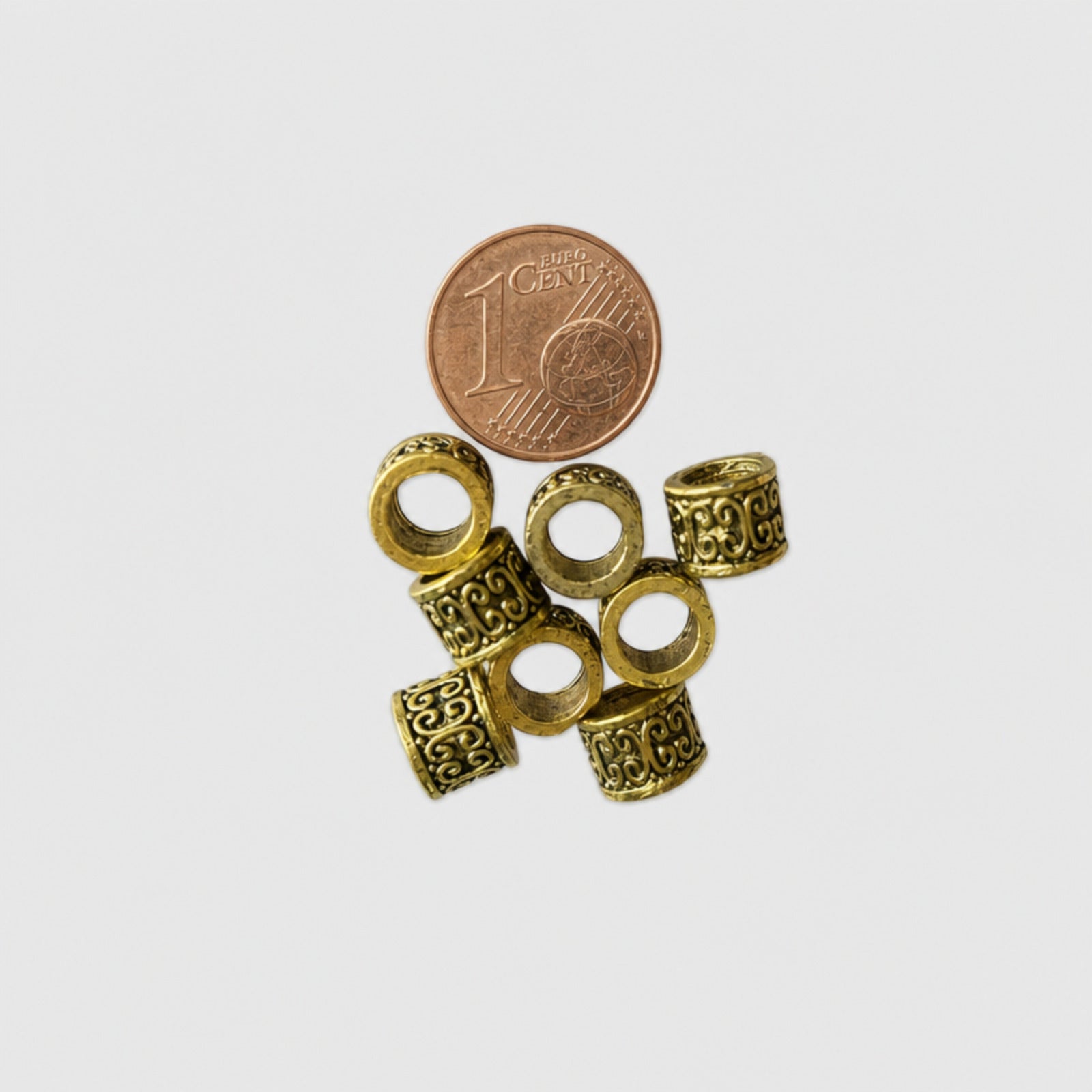 8 Pcs Spacer Tube Beads, Antique Brass