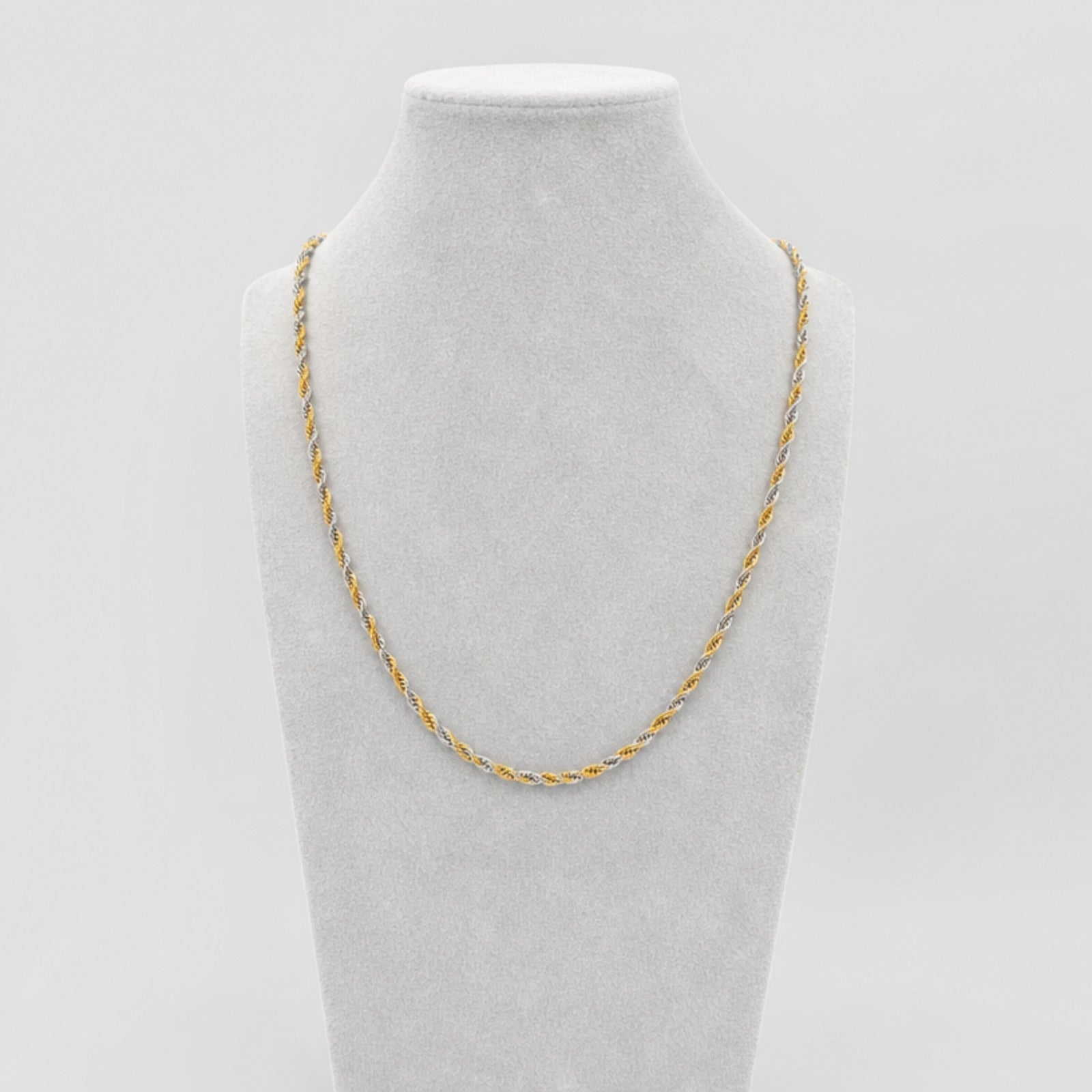 Two-Tone Unisex Stainless Steel Rope Necklace
