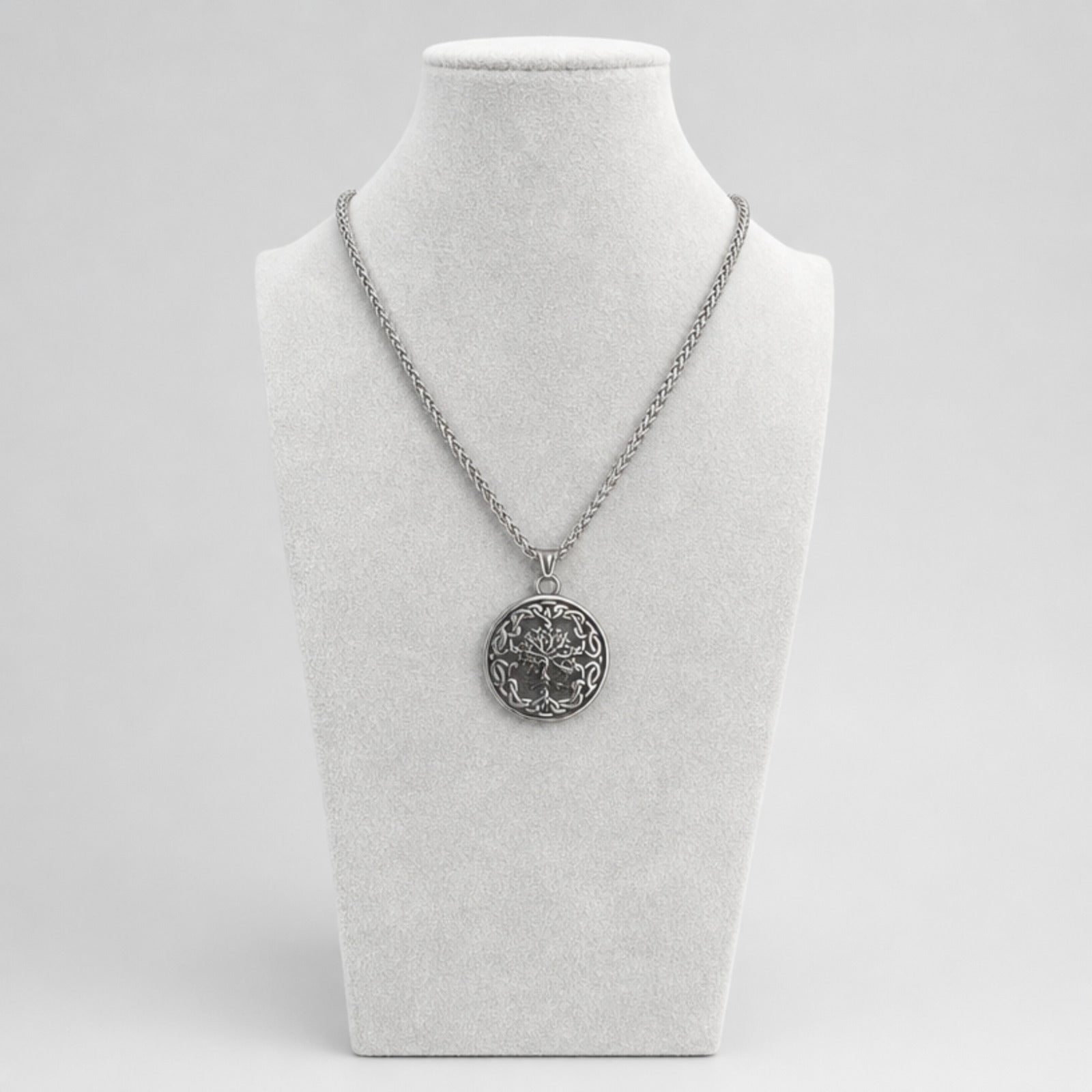 The world Tree Pendant with Chain, Silver