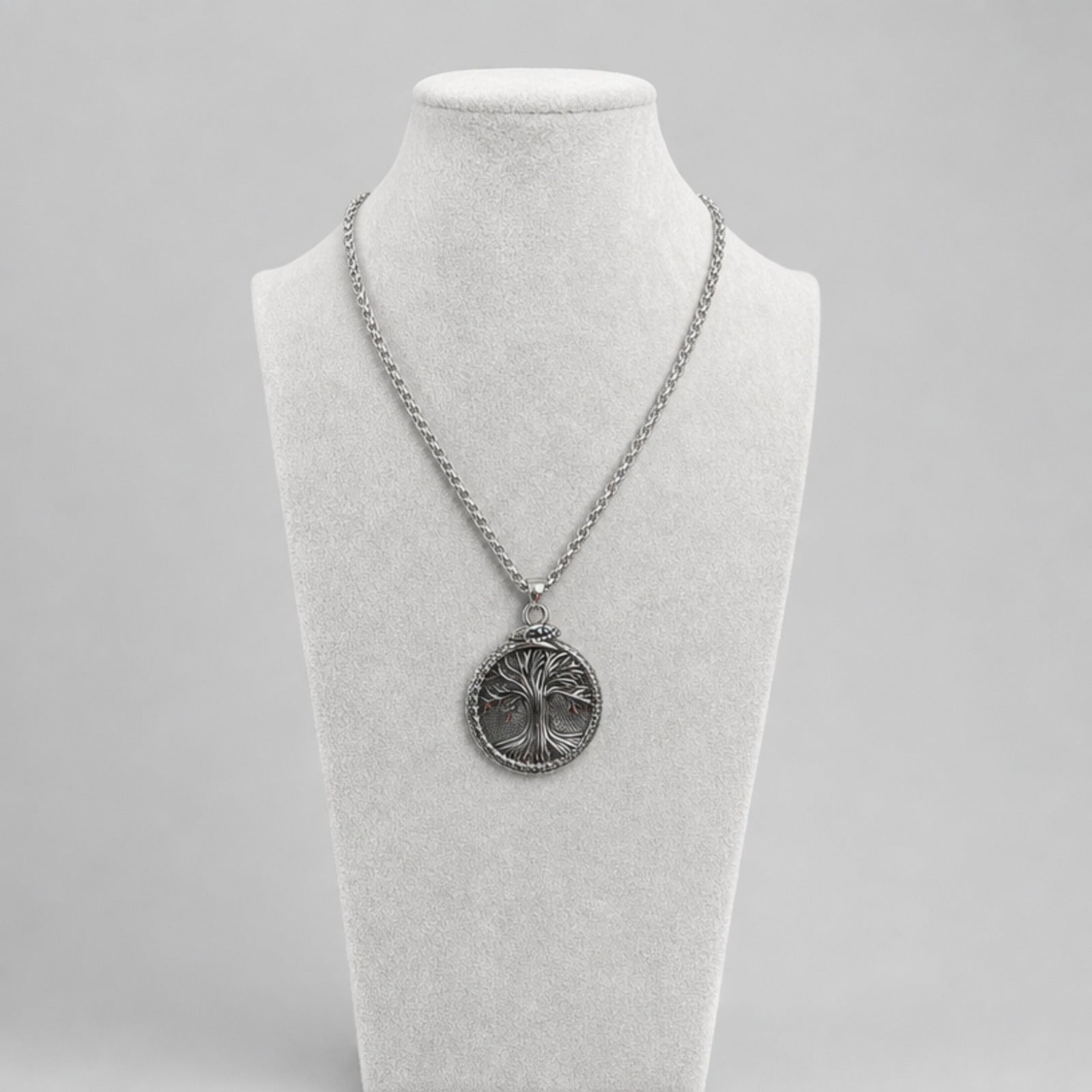 The world Tree Pendant with Chain, Silver