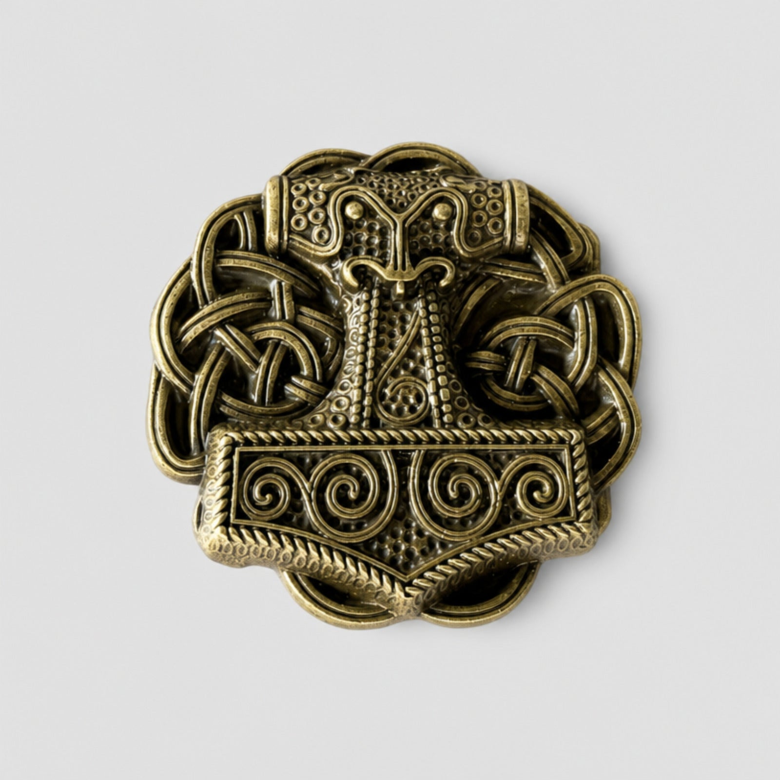 Thor Hammer Belt Buckle, Antique Bronze