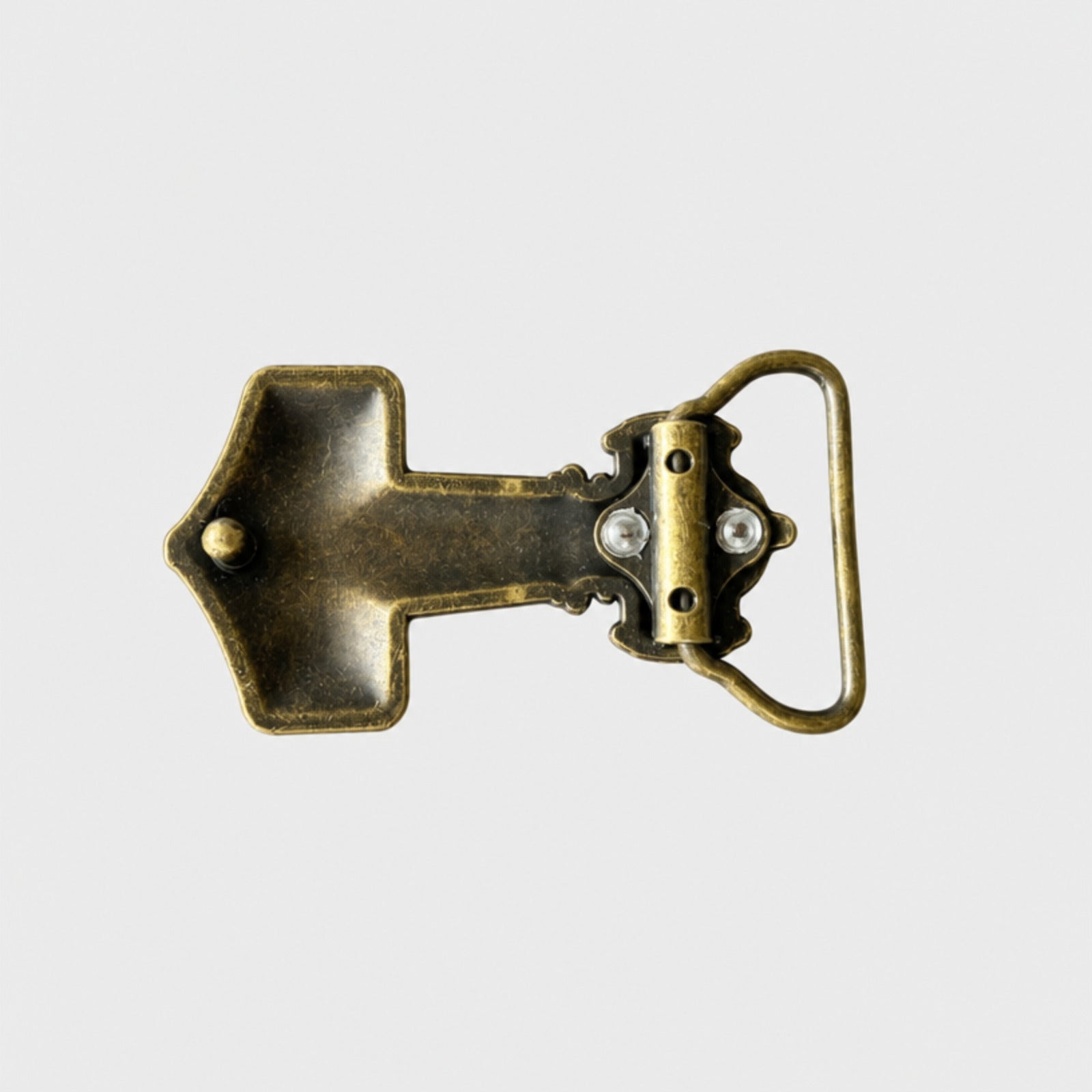 Thor Hammer Belt Buckle, Antique Bronze