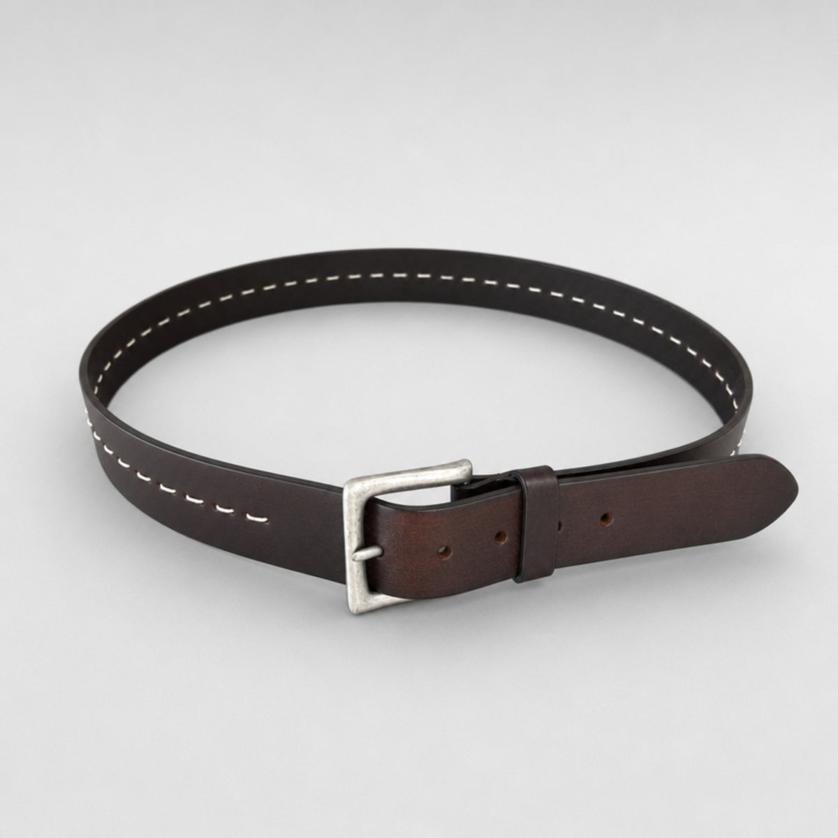 The Ranger's Hand-Stitched Leather Belt