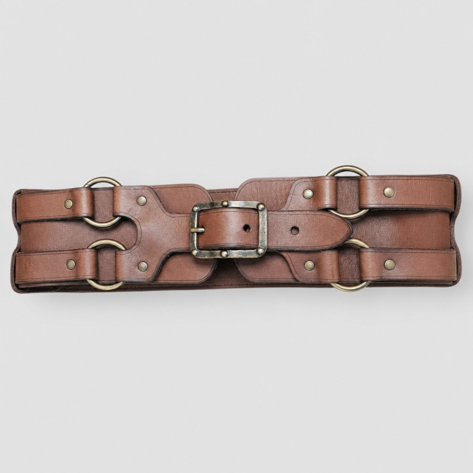 Handcrafted Leather belt, Dark Brown