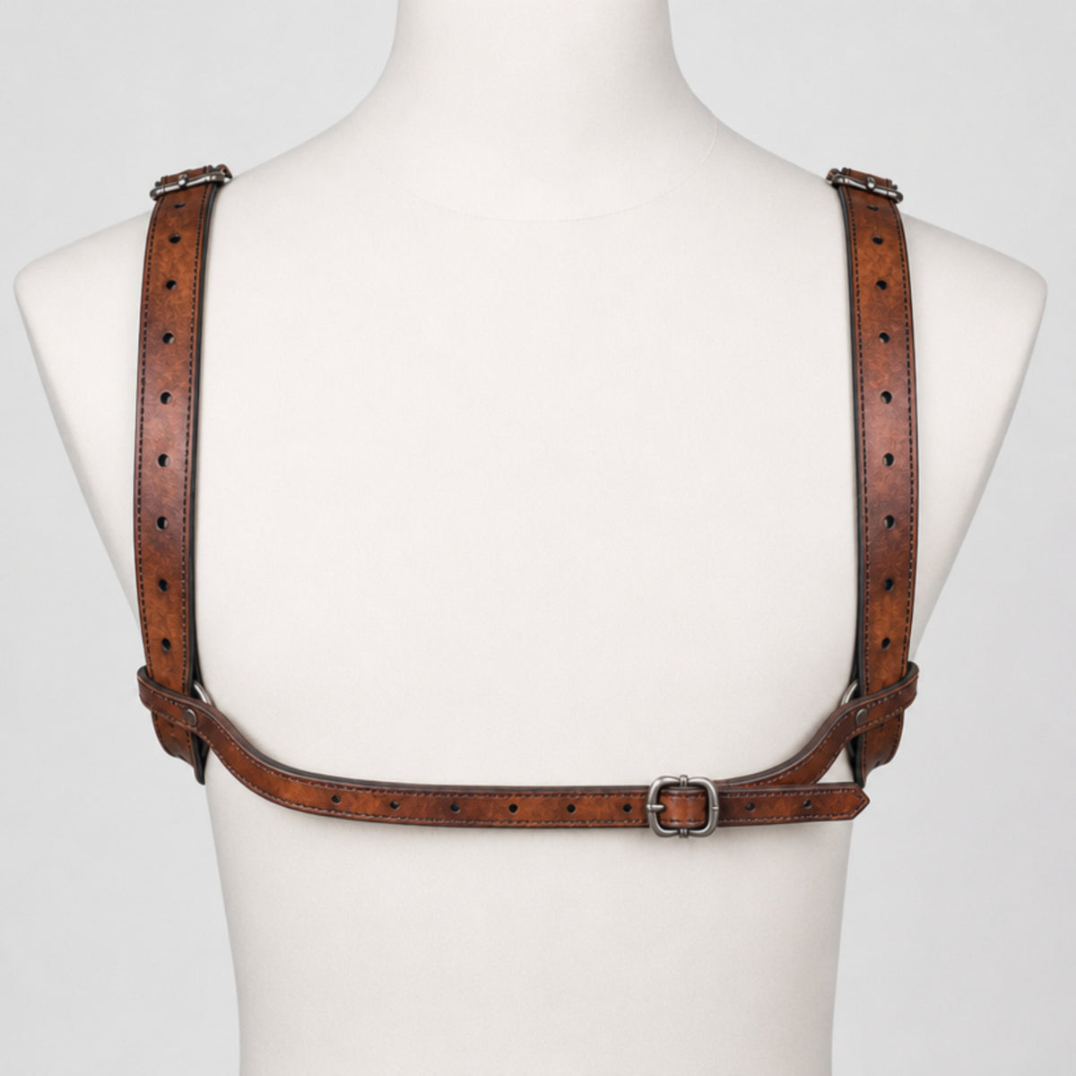 Handcrafted Premium leather back harness Smooth Finish, Brown