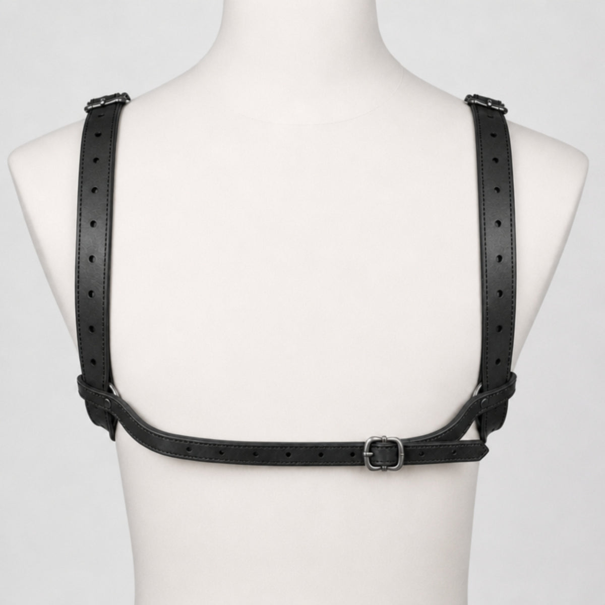 Handcrafted Premium leather back harness, Smooth Finish Effect, Black