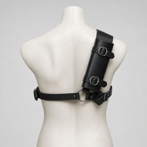 Handcrafted Leather Back Sword Scabbard Damage Look finish, Black