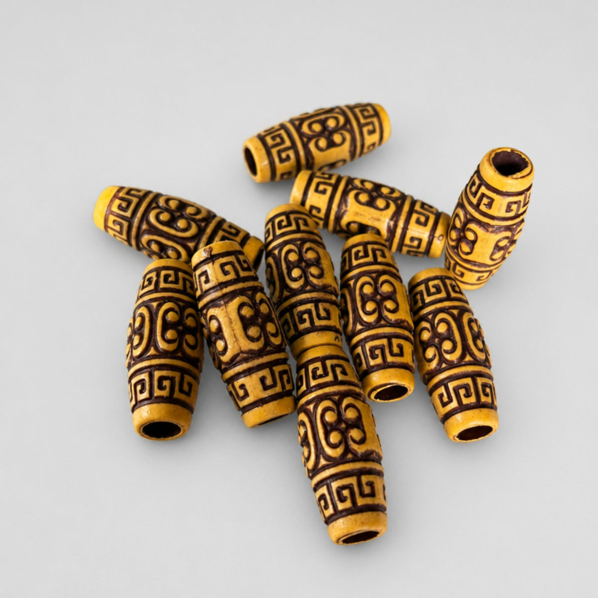 10 Pcs Tribal-Style Hair tube beads