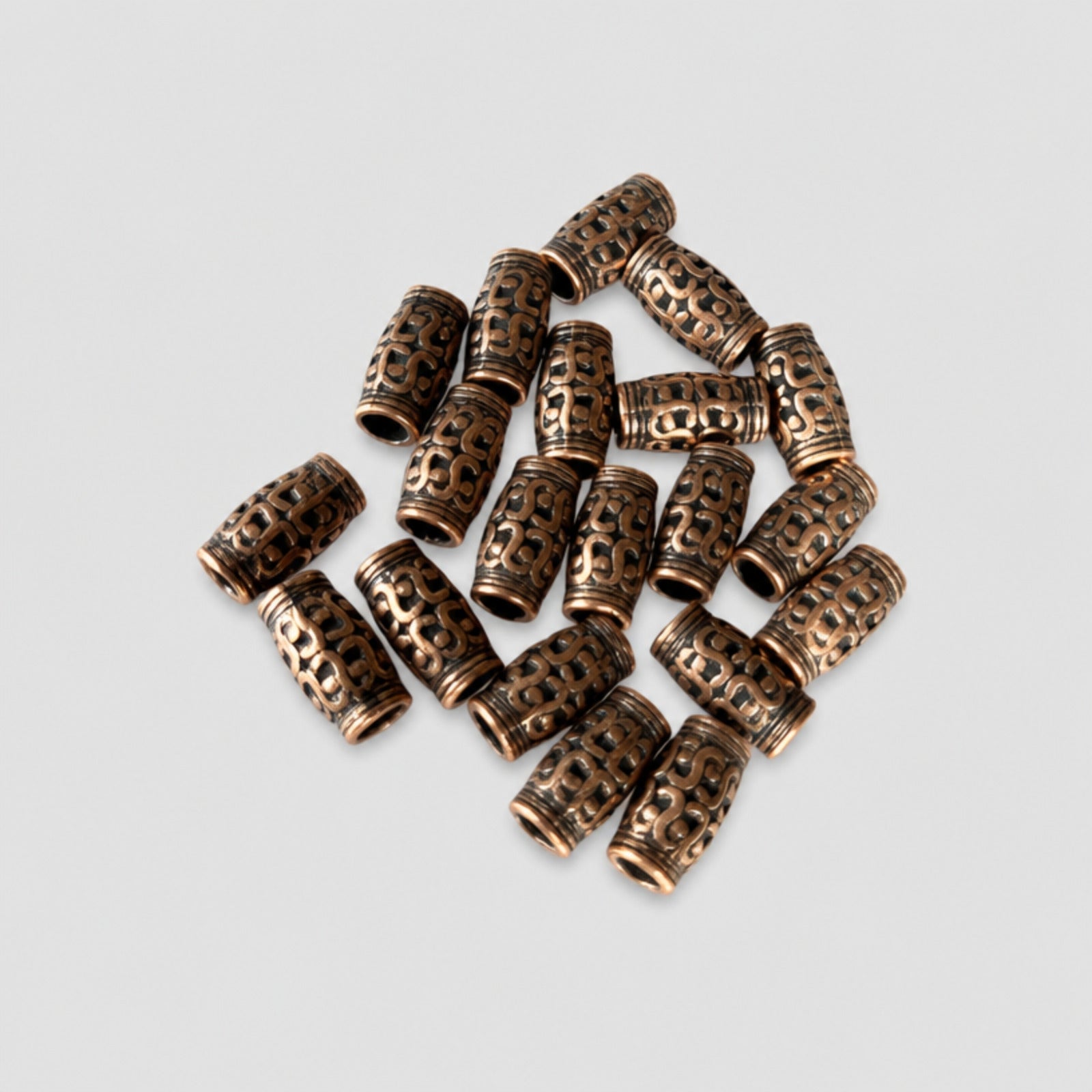 20 Pcs Metal Tube Beads, Antique Bronze