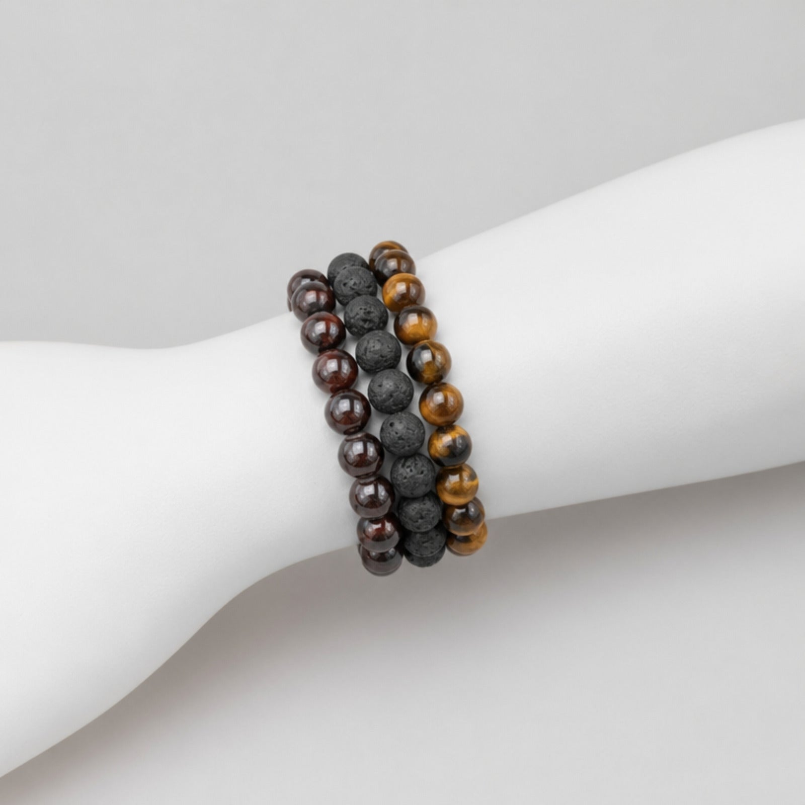 Handcrafted Vanguard's Triad Bead Bracelet Set, Unisex