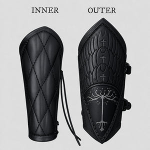 Handcrafted Leather Bracers, Black