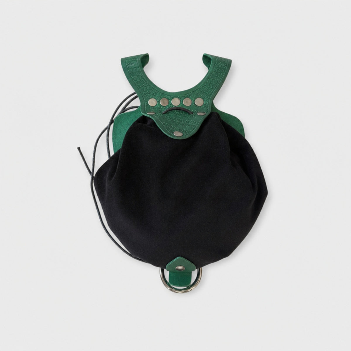 Medieval Pu Leather/Suede Belt Bag, Green/Black
