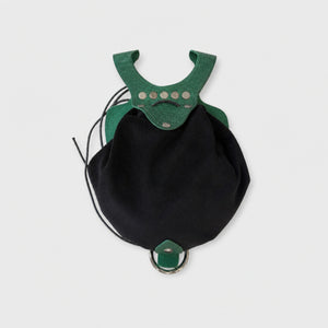 Medieval Pu Leather/Suede Belt Bag, Green/Black