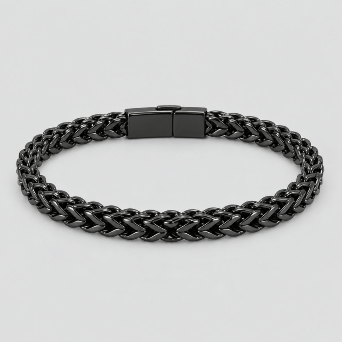 Medieval Black Woven Chain Armour Bracelet, Black