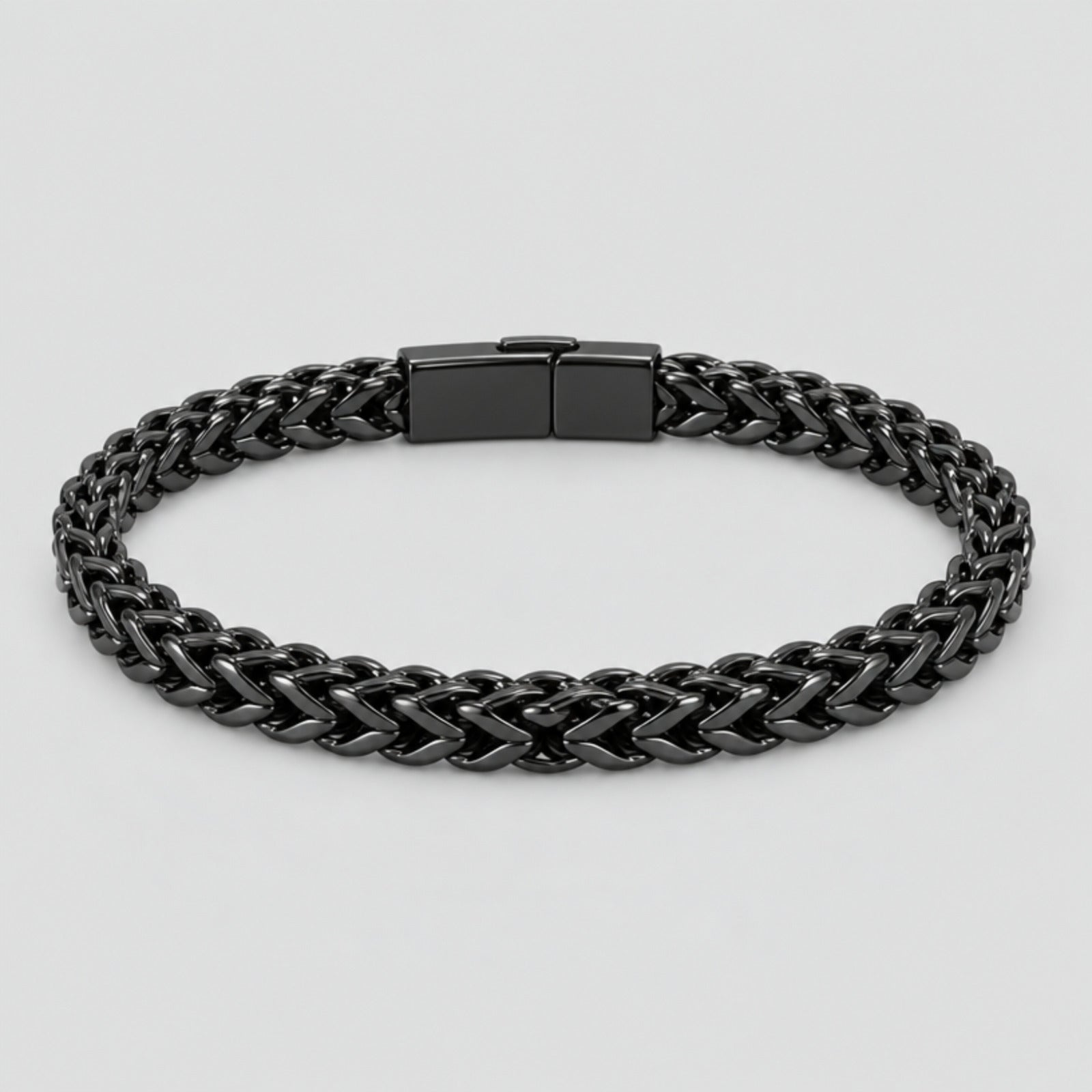 Medieval Black Woven Chain Armour Bracelet, Black