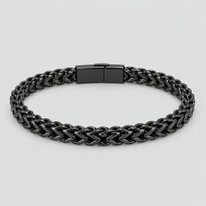 Medieval Black Woven Chain Armour Bracelet, Black