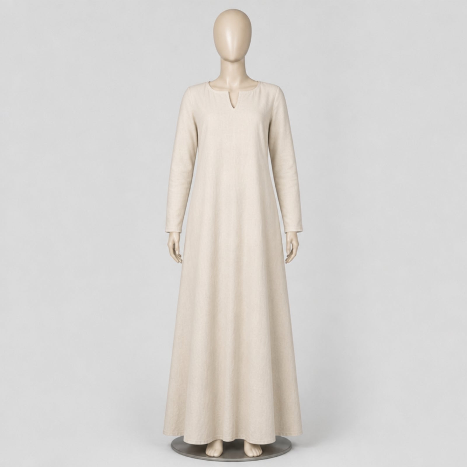 Thora Handmade Linen Medieval Dress, Natural