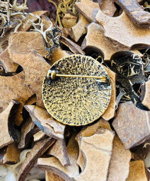 Norse Mythology Warrior Viking Brooch, Gold
