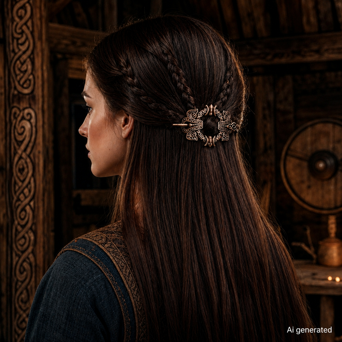 Nordic metal hollow hair clip, Rose Gold
