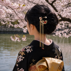 Hanfu Tassel Hairpin, Gold