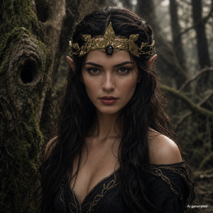 2 Colour  Gold Leaf Tiara with Gemstone
