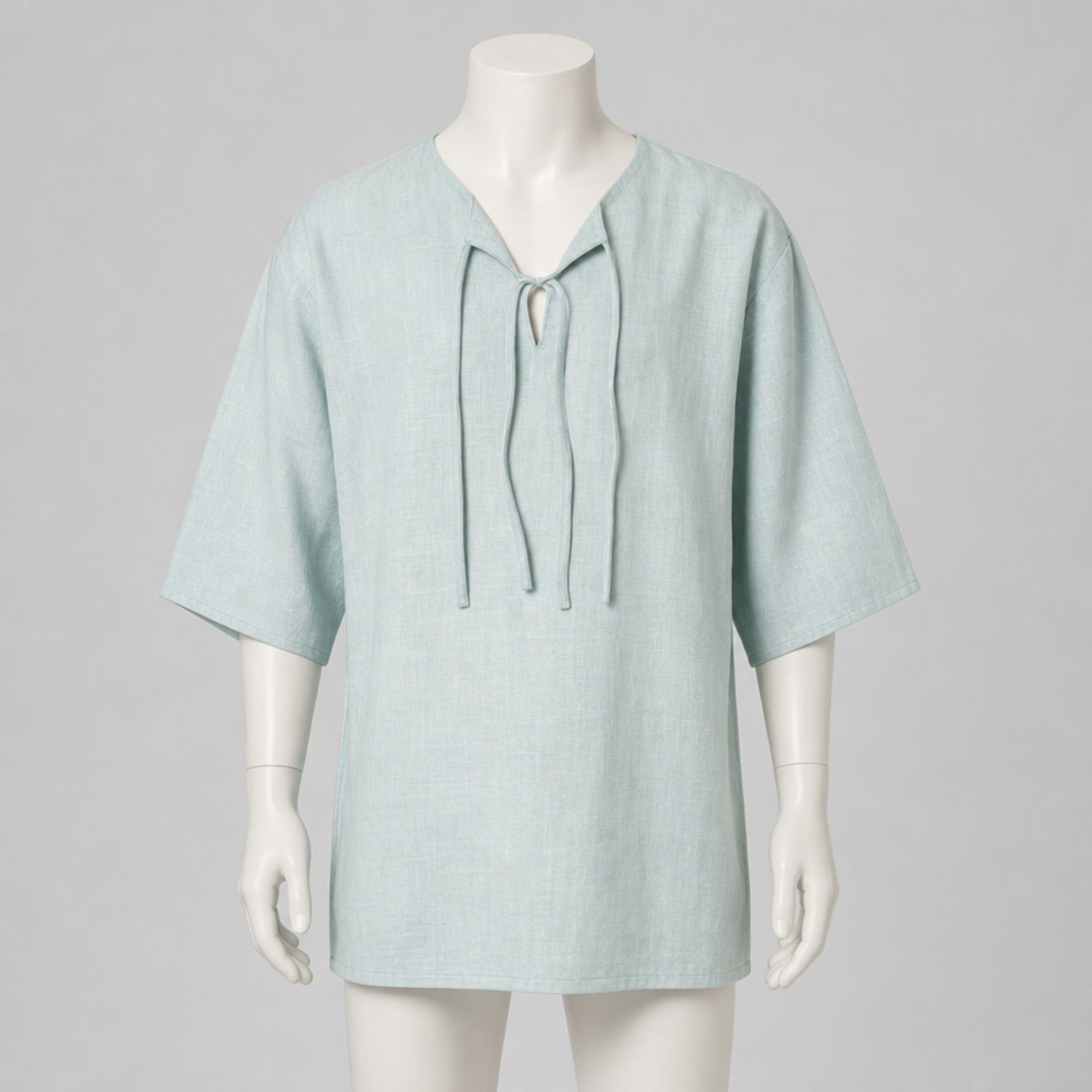 Harald Linen Tunic Short Sleeve, Ice Blue