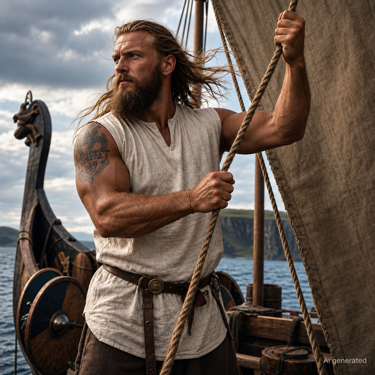 Thor Longship Armless Tunic, Natural