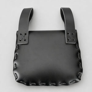Big Medieval Leather Belt Bag, Black