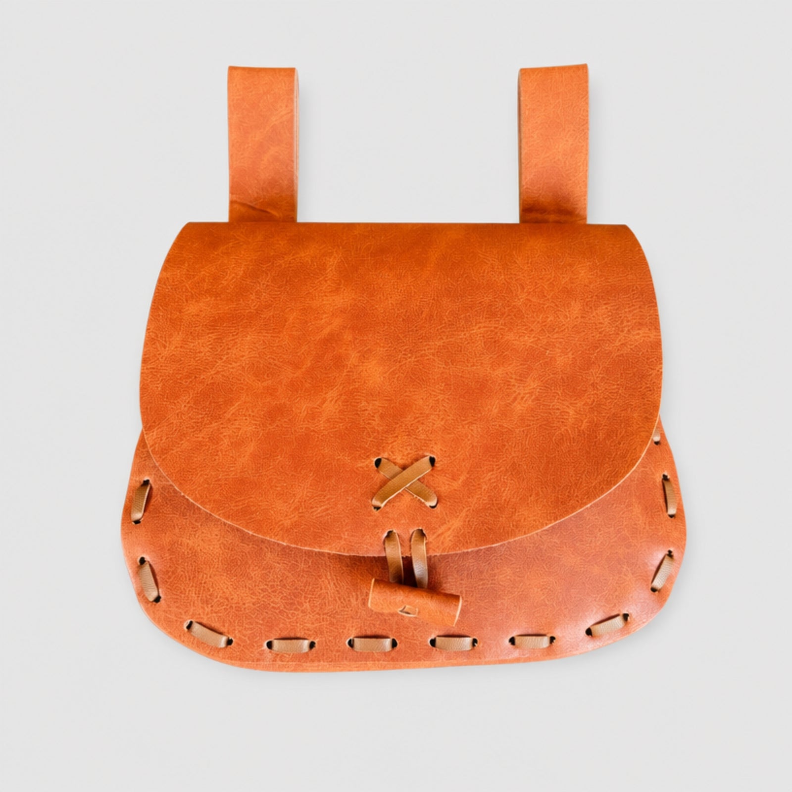 Big Medieval Leather Belt Bag, Brown