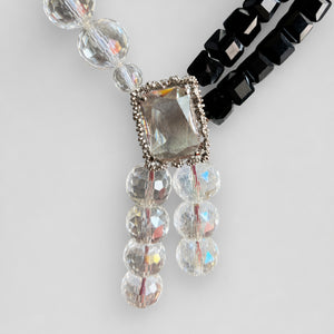 Cubic Coral Stone Necklace, Black