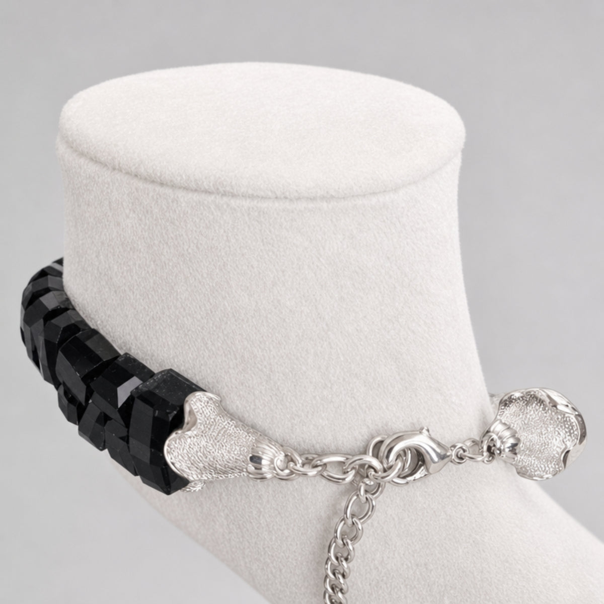 Cubic Coral Stone Necklace, Black
