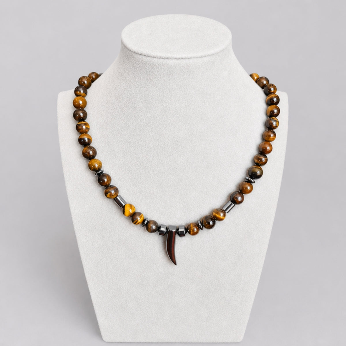 10mm Radiant Handcrafted Tiger's Eye Stone Necklace