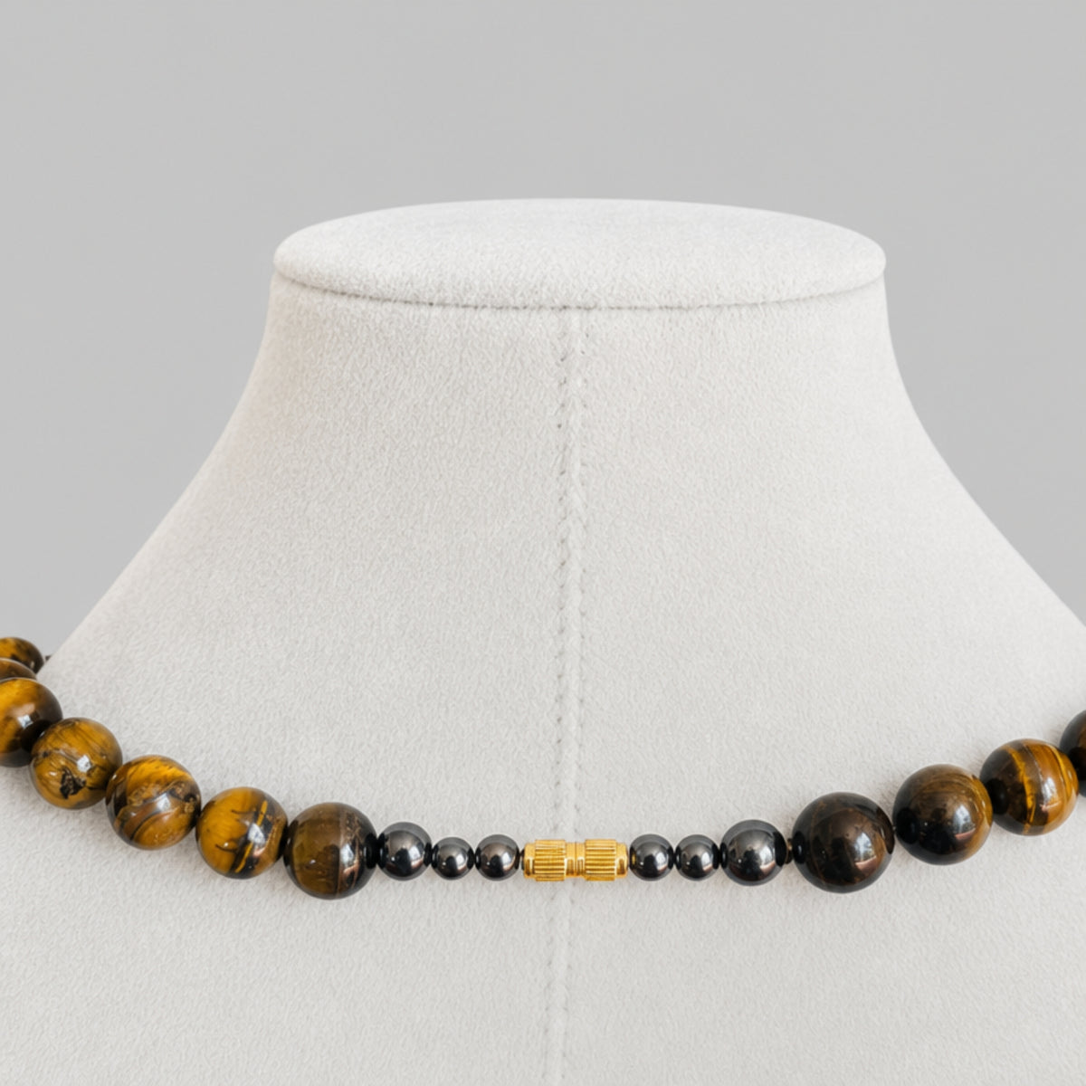 10mm Radiant Handcrafted Tiger's Eye Stone Necklace