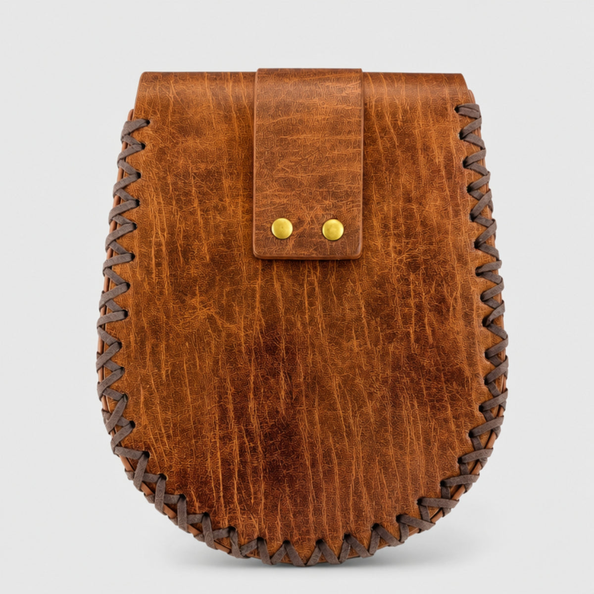 Viking Belt Bag, Wolf Tribal, Brown