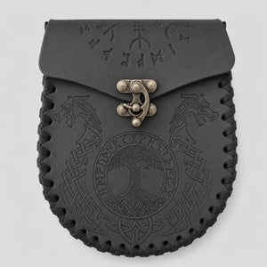 Viking Belt Bag, Yggdrasil, Black