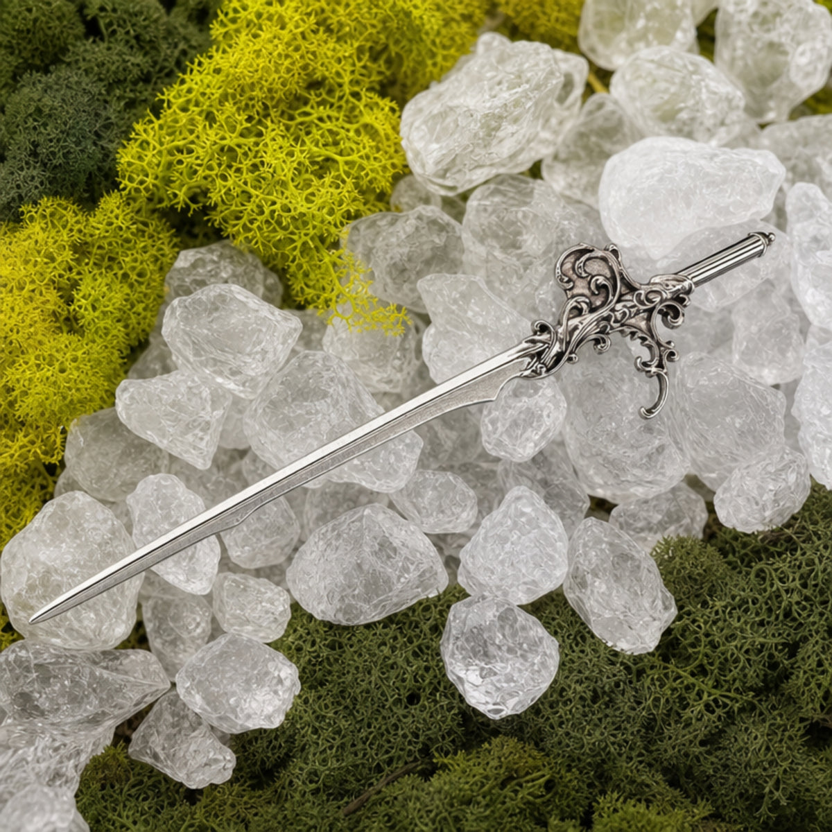 Tribal Hairpin, Silver