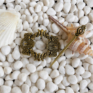Nordic metal hollow hair clip, Gold