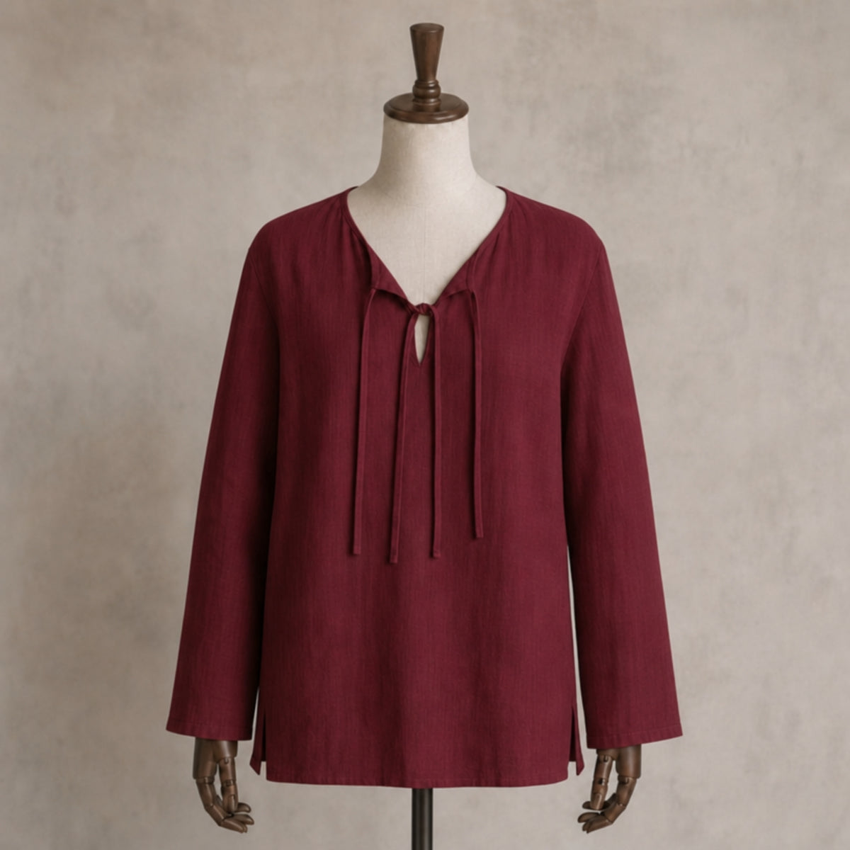 Odin Viking Linen Tunic, Burgundy