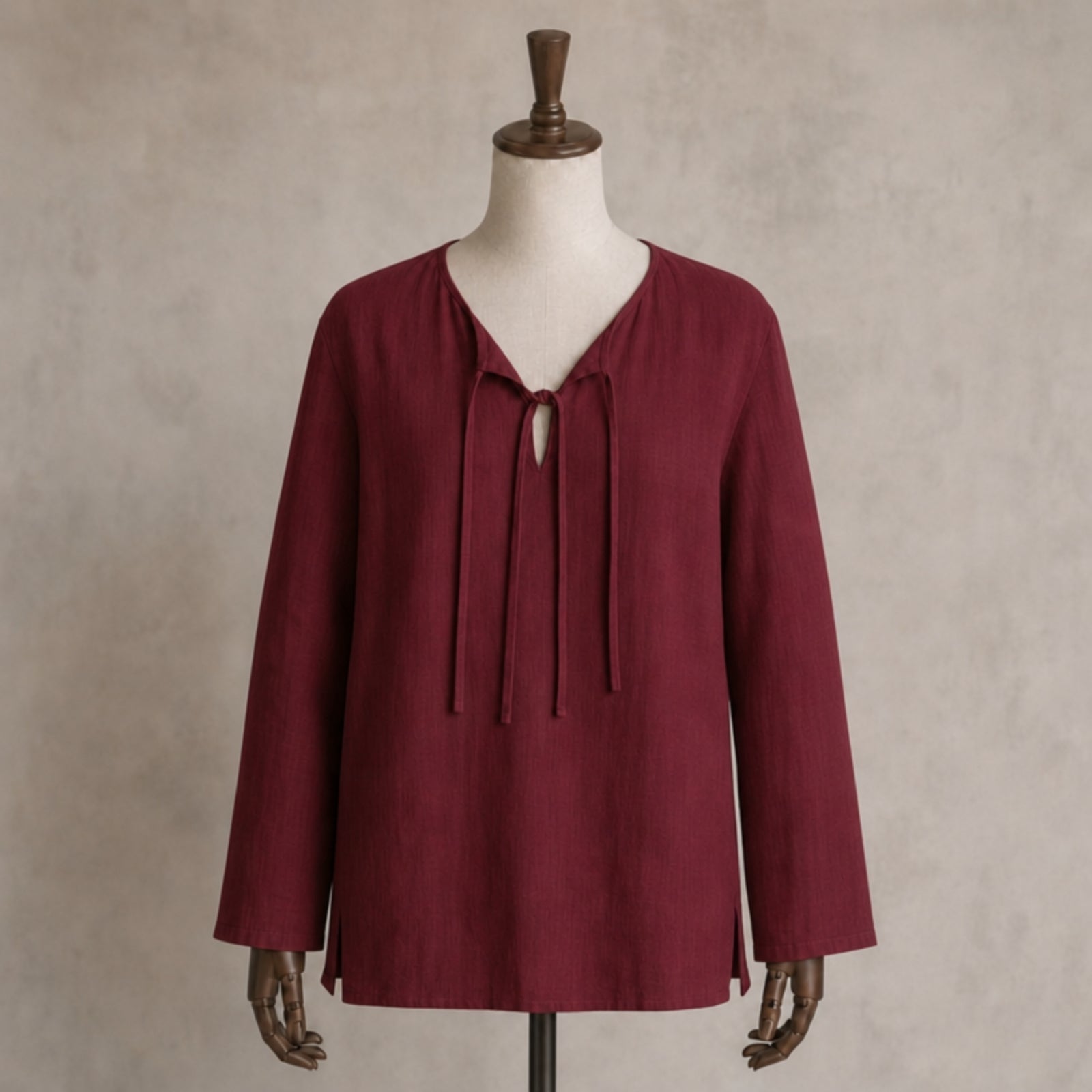 Odin Viking Linen Tunic, Burgundy