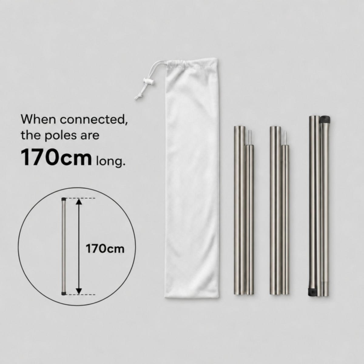 Pole set (iron) for A-tent 170