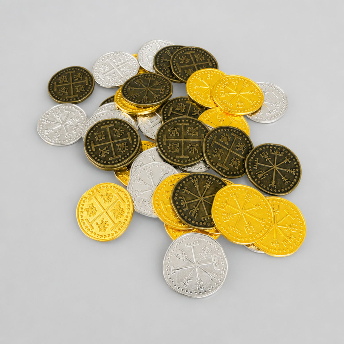 36 Pcs Metal Pirate Coins, Spanish Inspired