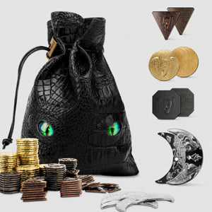 145 Pcs Metal DND Coins with Leather Pouch