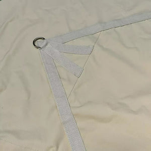 Storage tarpaulin/shade sail with metal rings